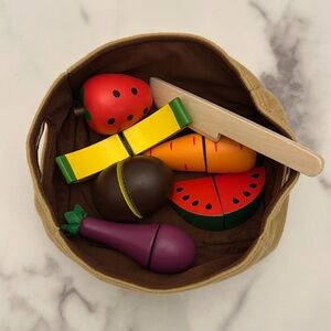 Wooden Fruits Playset Montessori Toys for Toddlers
